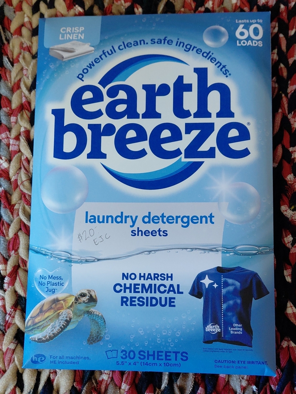 Earth Breeze Laundry Detergent Sheets - Crisp Linen (Blue)